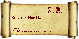 Kreisz Mónika névjegykártya